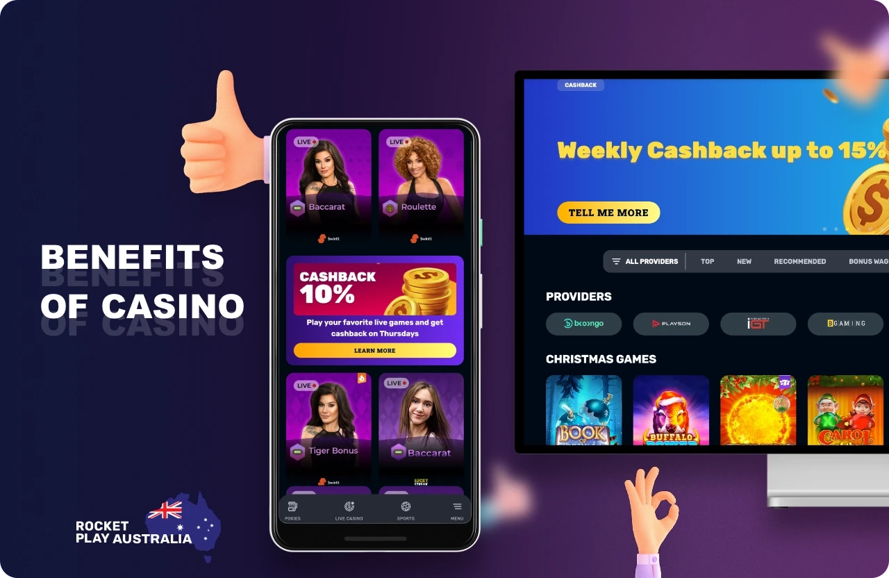 The main benefits of Rocketplay casino for players from Australia