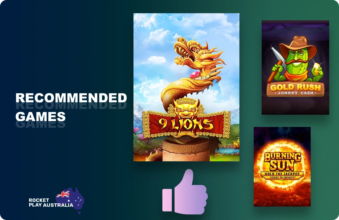 In the Recommended section you will find those Rocket Play games that are recommended by the creators of the casino